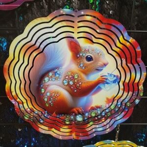 Festive Squirrel Wind Spinner